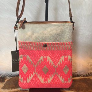 NEW Myra Pink Petals Small Crossbody Bag Leather